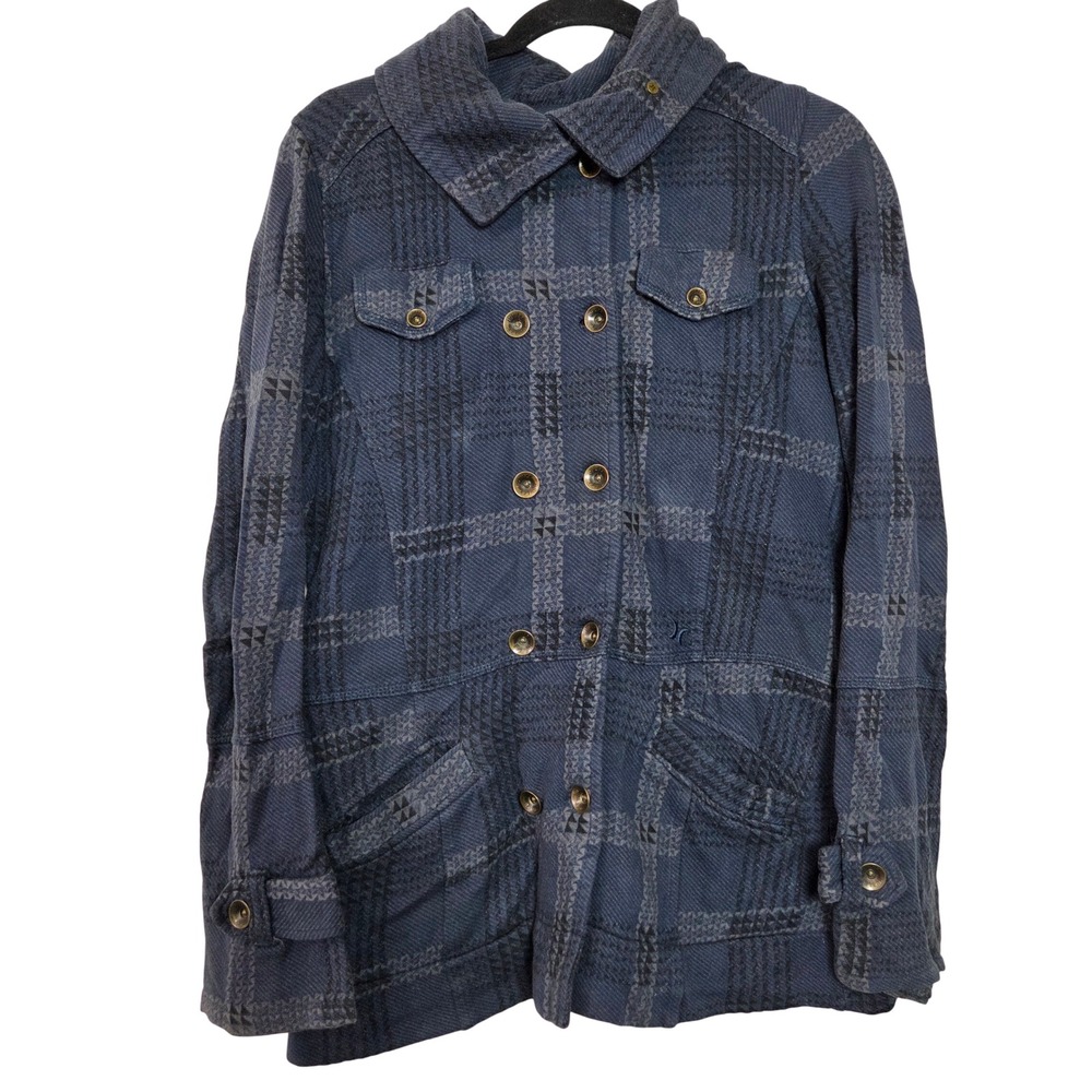 Hurley Womens‎ Plaid Jacket Double Breasted Peacoat Style Small
